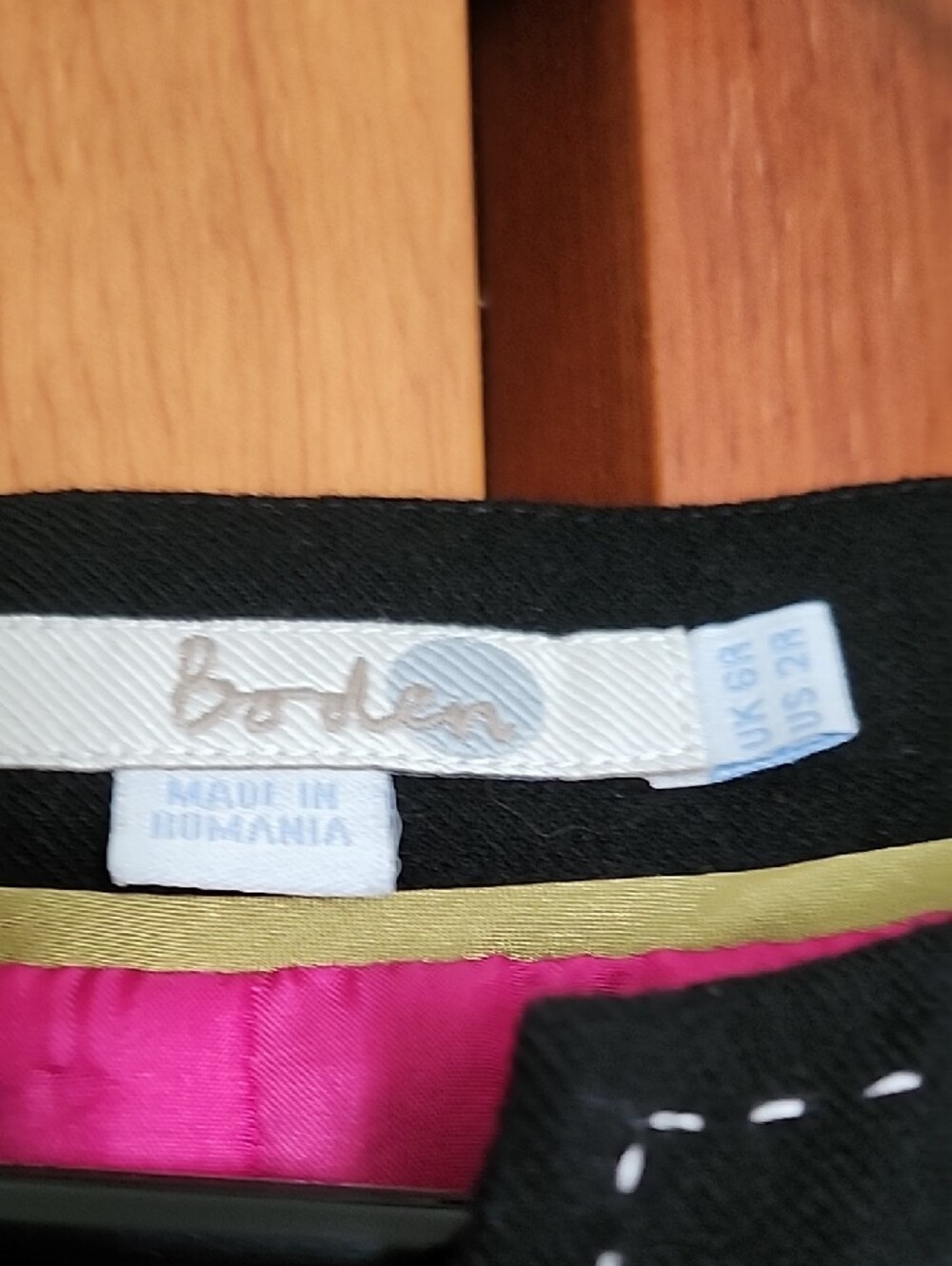 Boden Black Midi Dress with Pink Lining - Picture 2 of 3